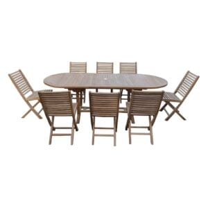 Ensemble de jardin en teck premium MAINAN avec 8 chaises Ballea