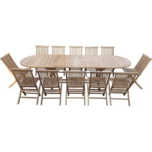 Ensemble de jardin en teck premium NILA 12 chaises JENAE