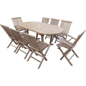 Ensemble de jardin en teck premium MAINAN 4 à 8 places