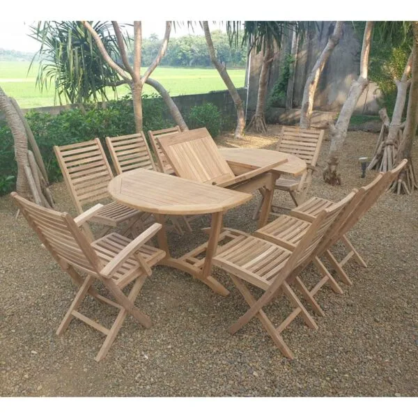 Ensemble de jardin en teck premium MAINAN 4 à 8 places Ballea – Image 4
