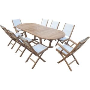 Ensemble de jardin en teck premium MAINAN 4 à 8 places Torea batyline